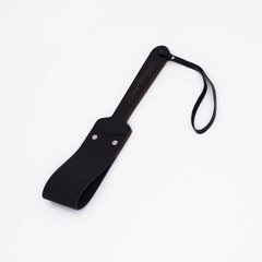  Черный кожаный паддл с деревянной ручкой 34 см 