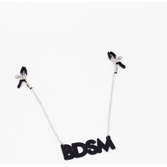  Зажимы на соски с кожаной подвеской BDSM 