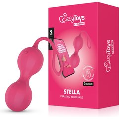  Розовые интерактивные вагинальные виброшарики Stella 
