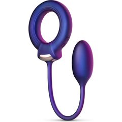  Фиолетовое эрекционное виброкольцо с анальным шариком Eclipse 