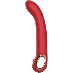  Красный силиконовый вибратор с загнутым кончиком 22,1 см 
