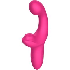 Розовый вибратор с функцией постукивания 18 см 
