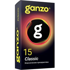  Классические презервативы с обильной смазкой Ganzo Classic 15 шт 