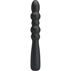 Черный гибкий анальный вибратор 18,5 см 