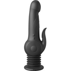  Черный вибратор с функцией фрикций Pogo Thruster 23,5 см 