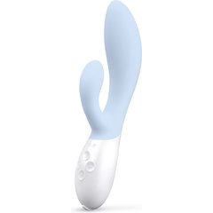  Нежно-голубой вибратор-кролик Lelo Ina 3 20 см 