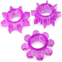  Набор из 3 лиловых эрекционных колец различной формы 