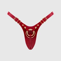  Красный пояс для фиксации насадок Strap-On-Me Leatherette Harness Fabulous 