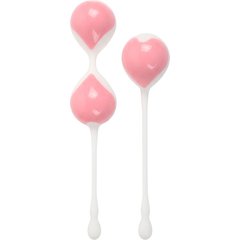  Набор розово-белых вагинальных шариков: двойные и одинарный 