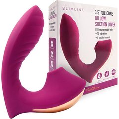  Сливовый вибромассажер с вакуумной стимуляцией клитора 