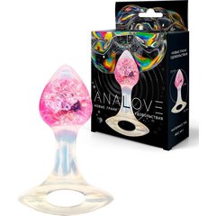  Розоватая анальная пробка с ручкой 8,5 см 