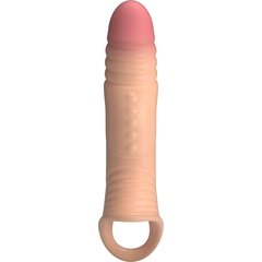  Телесная удлиняющая насадка на пенис с вибрацией 