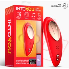  Красный интерактивный вибростимулятор в трусики Panty Vibrator 