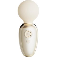  Бежевый мини-вибратор с функцией нагрева Ava 