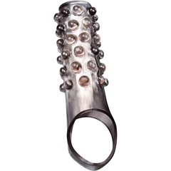  Дымчатая насадка на пенис с выпуклостями 11 см 