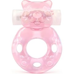  Розовое эрекционное виброкольцо в форме мишки 