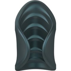  Серый сквозной мастурбатор с вибрацией Manwan Starter 