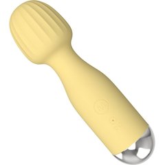  Желтый мини-вибратор с шаровидной головкой 