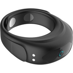  Черное эрекционное виброкольцо на ремешках 