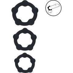  Набор из 3 эрекционных колец Beaded Silicone Cockring Set 