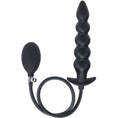  Черная анальная елочка с функцие расширения Beaded Inflatable Silicone Anal Plug 