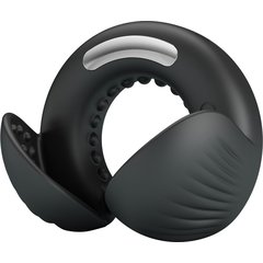  Черное эрекционное виброкольцо Quentin 