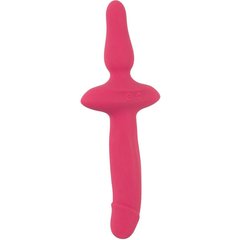  Розовый двусторонний вибратор 2in1 Vibrator Butt Plug 