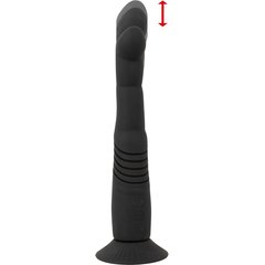 Черный вибратор с поступательными движениями G and P-Spot Thrusting Vibrator 23 см 
