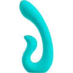  Бирюзовый вибратор NAIRA Dual Heads Vibrator 17,5 см 