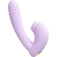  Сиреневый вибратор с возвратно-поступательными движениями и нагревом Minaka 