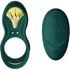  Зеленое эрекционное виброкольцо Bayek с пультом ДУ 