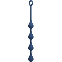  Синяя анальная ёлочка с кольцом Waterdrop Anal Balls 30 mm M 33,5 см 