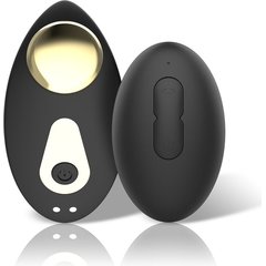  Черный перезаряжаемый вибратор в трусики с пультом ДУ 