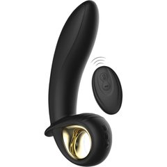  Черный вибратор с функцией расширения 16,5 см 