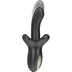  Черный вибратор с эффектом фрикций и посасывания 23 см 