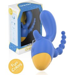  Синий мини-вибратор с анальным хвостом и управлением через приложение 13 см 