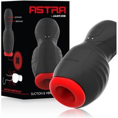  Черно-красный мастурбатор с вибрацией и всасыванием 