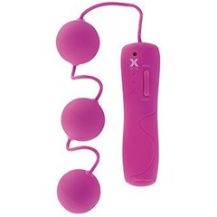  Три фиолетовых вагинальных шарика с вибрацией 