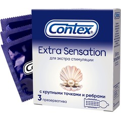  Презервативы с крупными точками и рёбрами Contex Extra Sensation 3 шт 