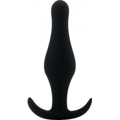  Чёрная анальная пробка Butt Plug with Handle Large 14,5 см 