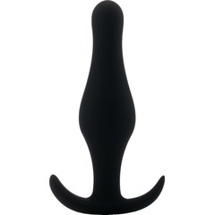  Чёрная анальная пробка Butt Plug with Handle Medium 12,6 см 