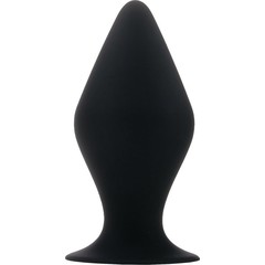  Чёрная средняя анальная пробка Butt Plug with Suction Cup Medium 