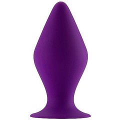  Фиолетовая средняя анальная пробка Butt Plug with Suction Cup Medium 