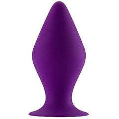  Фиолетовая малая анальная пробка Butt Plug with Suction Cup Small 