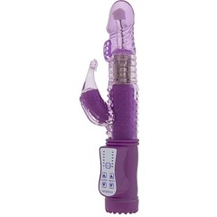  Фиолетовый вибратор GC Dolphin с клиторальным отростком 22 см 