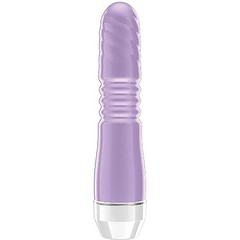  Фиолетовый вибратор Leila с рёбрышками посередине 15 см 