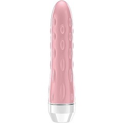  Розовый вибратор Loyce с шишечками по всей длине 14,8 см 