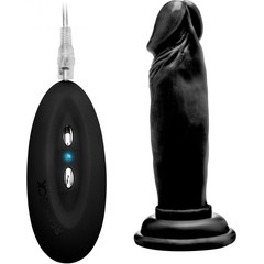  Чёрный вибратор-реалистик Vibrating Realistic Cock 6 15 см 