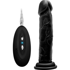  Чёрный вибратор-реалистик Vibrating Realistic Cock 8 20 см 