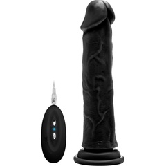  Чёрный вибратор-реалистик Vibrating Realistic Cock 9 23,5 см 